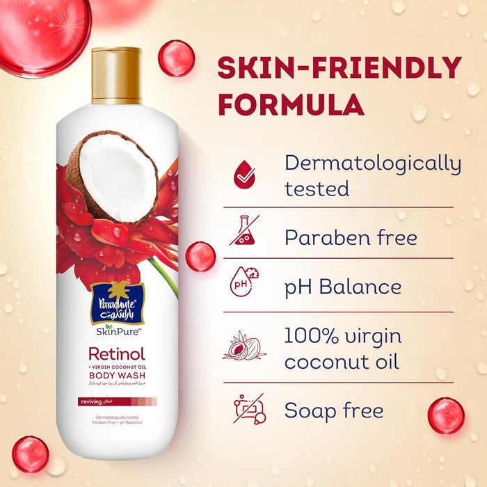 Parachute Retinol Body Wash with Virgin Coconut Oil – Skin Renewal Formula (400ml)