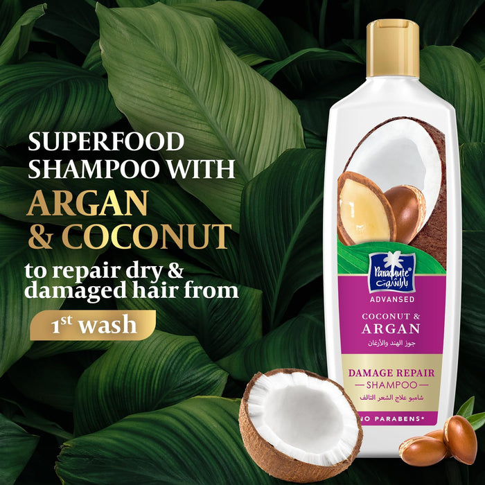 Parachute Coconut & Argan Shampoo – Smooth & Nourishing Hair Care (340ml)