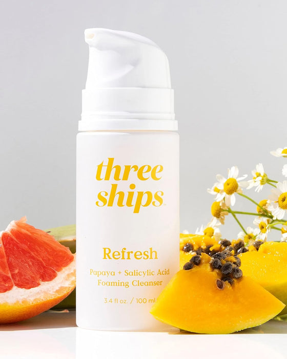 Three Ships Refresh Papaya + Sakicylic Acid Foaming Cleanser for Oily/Combination Skin  100ml