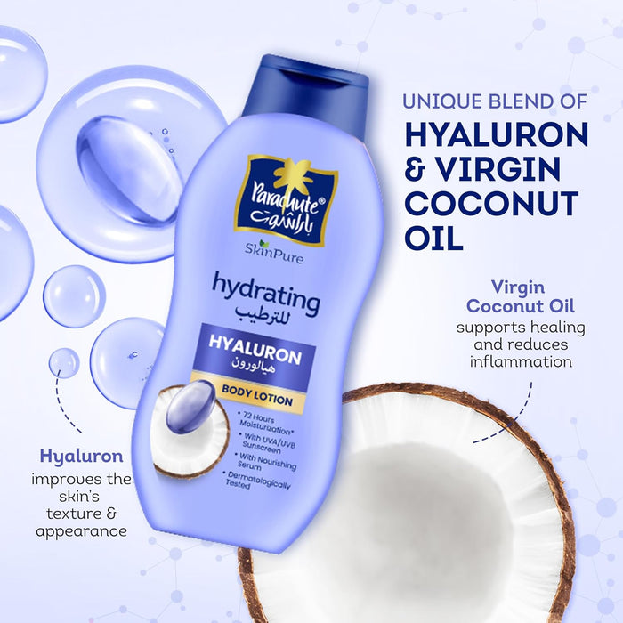 Parachute Hyaluron Body Lotion with Virgin Coconut Oil – Deep Hydration (400g)