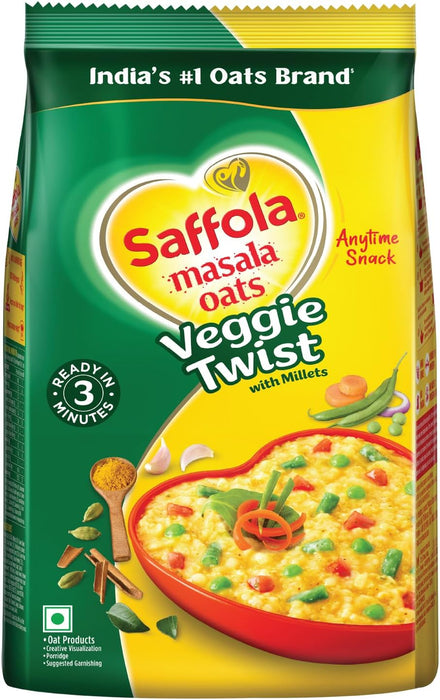 Saffola Oats Veggie Twist – Flavourful Instant Oats (500g)