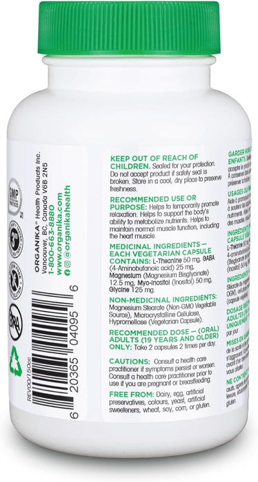 Organika Mind Calm with Magnesium Bisglycinate & L-Theanine 120vegiecaps