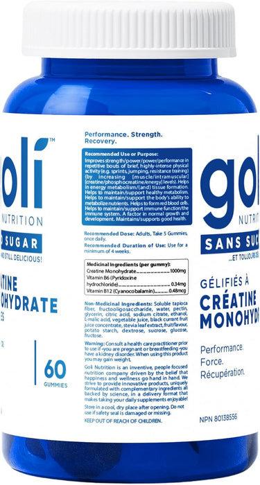 Goli Nutrition Creatine Monohydrate Gummies – Muscle Strength & Recovery (60 Gummies) 60gummies
