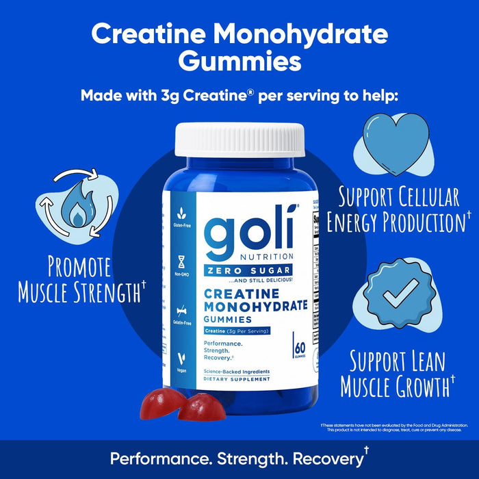 Goli Nutrition Creatine Monohydrate Gummies – Muscle Strength & Recovery (60 Gummies) 60gummies