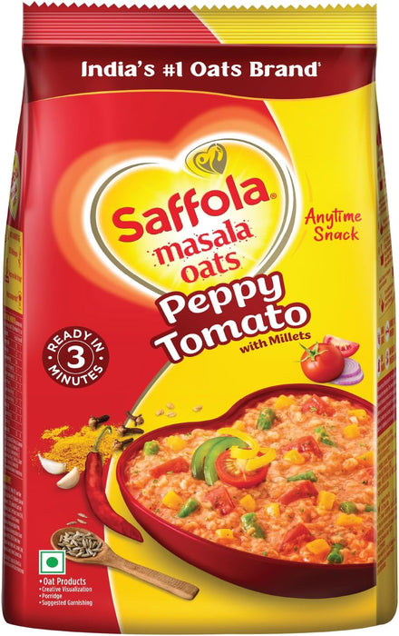 Saffola Oats Peppy Tomato – Savoury Instant Oats (500g)