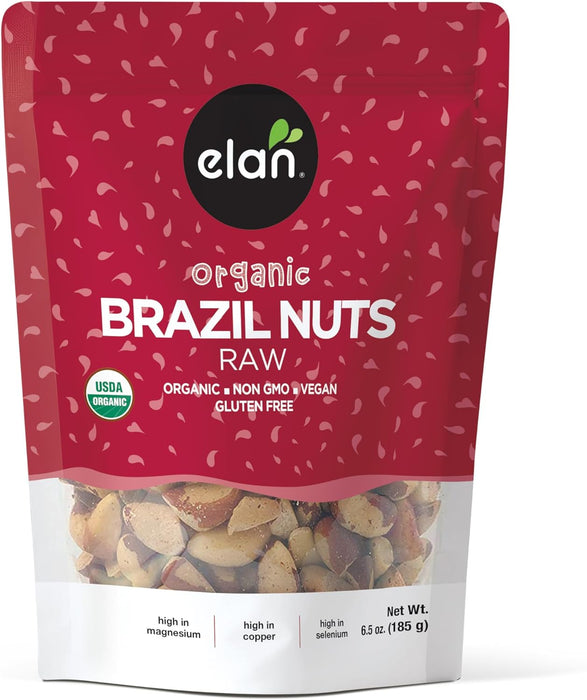 Elan Organic Raw Brazil Nuts – Selenium-Rich, Non-GMO (185g)
