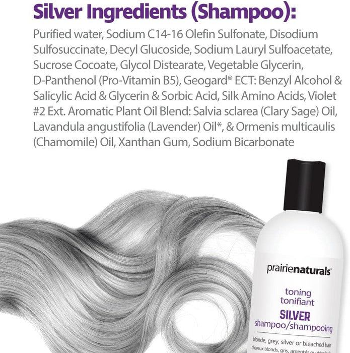 Prairie Naturals Silver Shampoo - for Blonde & Grey Hair 500ml