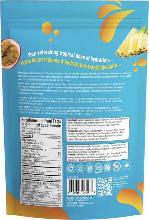 Organika Electrolytes Sachet - Pineapple Passion flavour 3.5g 1sachet