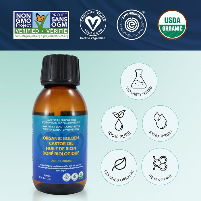 Queen of the Thrones Organic Golden Castor Oil 100ml