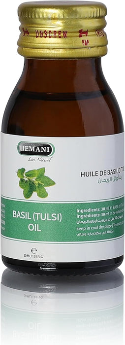 Hemani Basil (Tulsi) Oil – Aromatherapy & Wellness (30ml)
