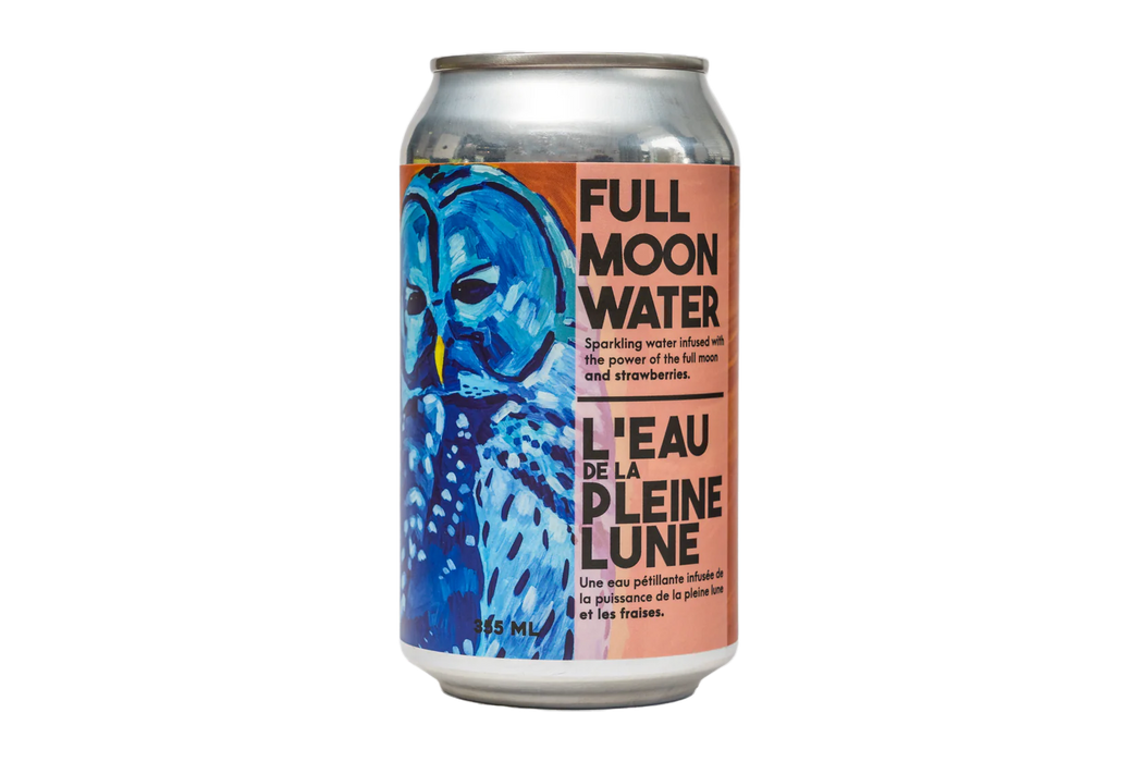 Full Moon Sparkling Water  – Strawberry Infused, Zero Sugar (355ml)