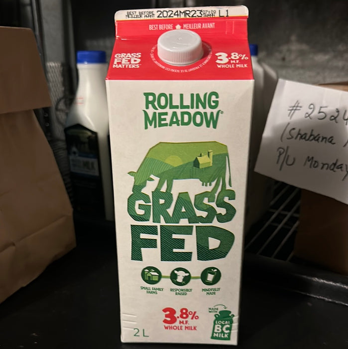 Rolling Meadow Grass Fed 3.8% Whole Milk 2L