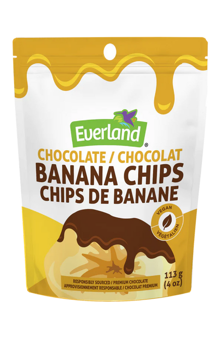 Everland Chocolate Banana Chips – Vegan Snack, Gluten-Free (113g)