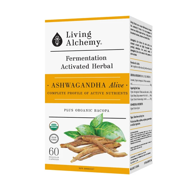Living Alchemy Ashwagandha Alive - Plus Organic Bacopa 60 Caps