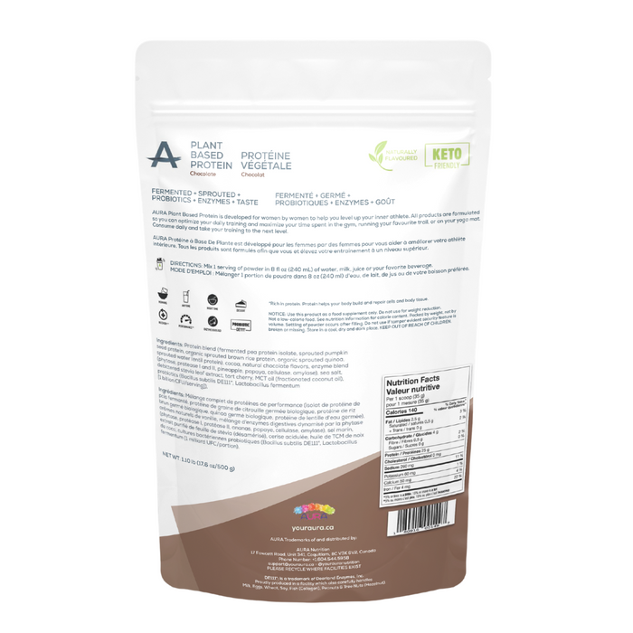Aura Plant Based Protein Powder Chocolate Flavour 500g
