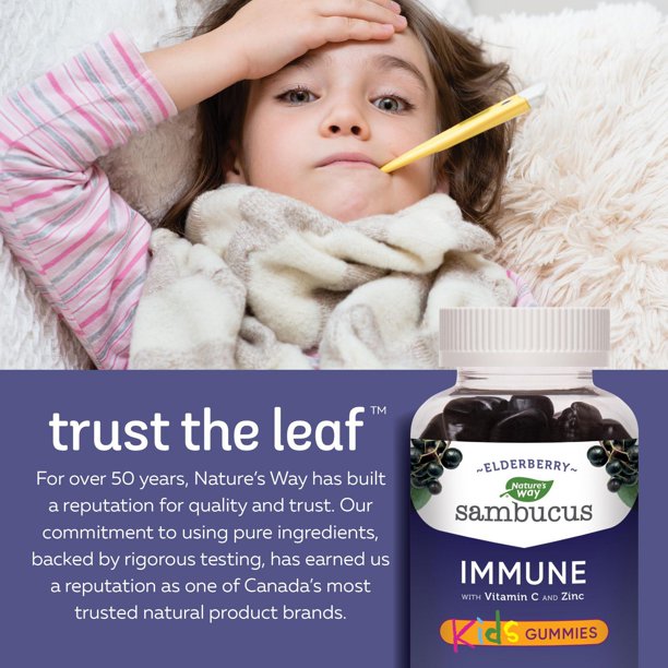 Nature's Way Standardized Elderberry Cold & Flu Care - For Kids 60 Gummies