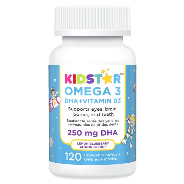 Kidstar Omega-3 DHA + Vitamin D3 120 Chewables