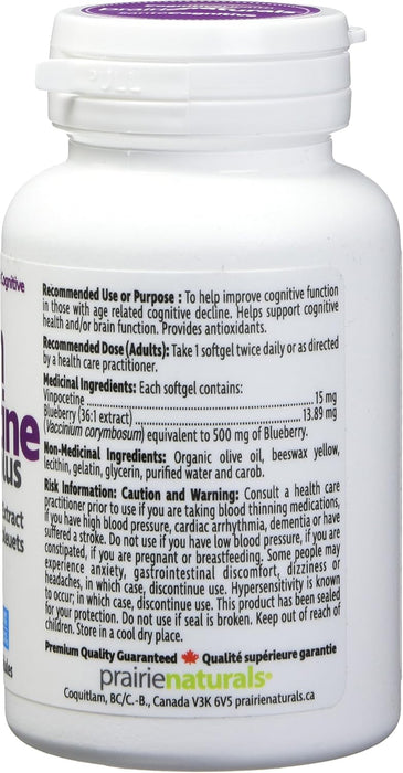 Prairie Naturals Vinpocetine Plus with Blueberry Extract  60softgels