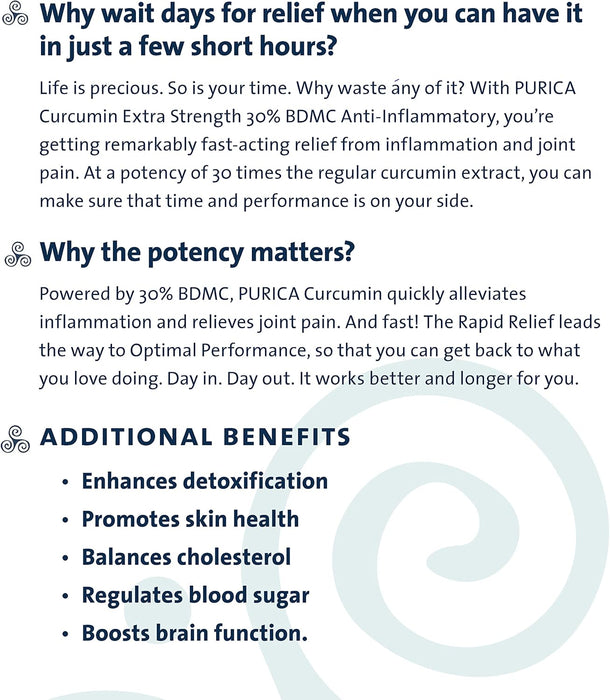 Purica Curcumin BDM50 Extra Strength – Anti-Inflammatory Support (30 Capsules) 30cps