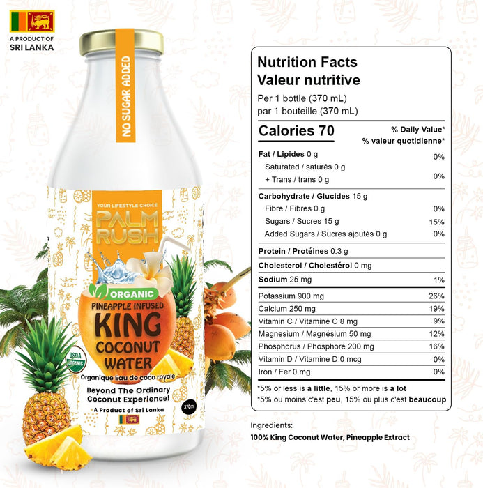 King Pineapple Coconut Water Organic 370ml