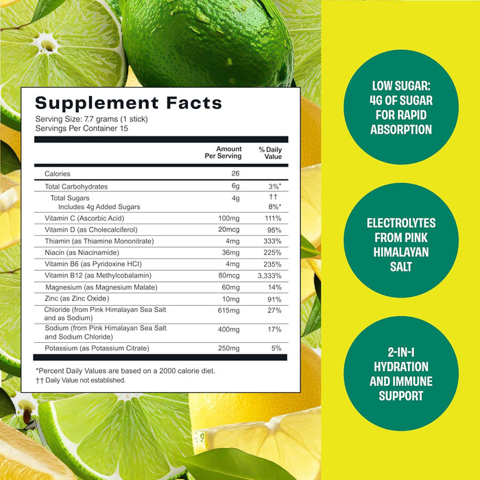 No Days Wasted Hydration Replenisher Lemon Lime box of 15 sachets