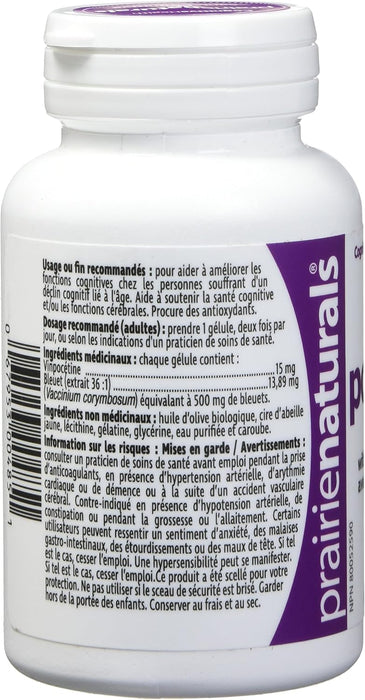 Prairie Naturals Vinpocetine Plus with Blueberry Extract  60softgels