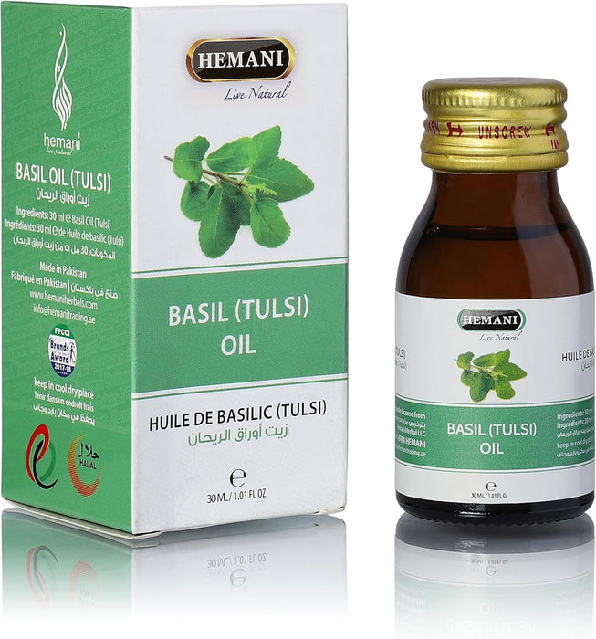 Hemani Basil (Tulsi) Oil – Aromatherapy & Wellness (30ml)