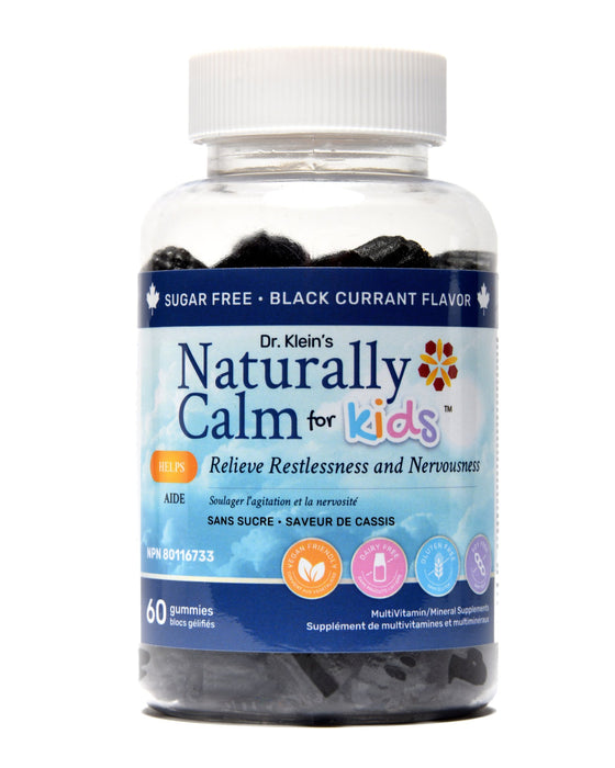 Dr. Klein's Naturally Calm for Kids - Relives Restlessness & Nervousness - 60gummies