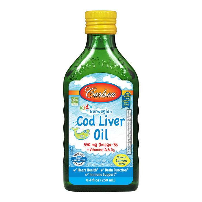 Carlson Kids Cod Liver Oil Lemon Flavour 250ml