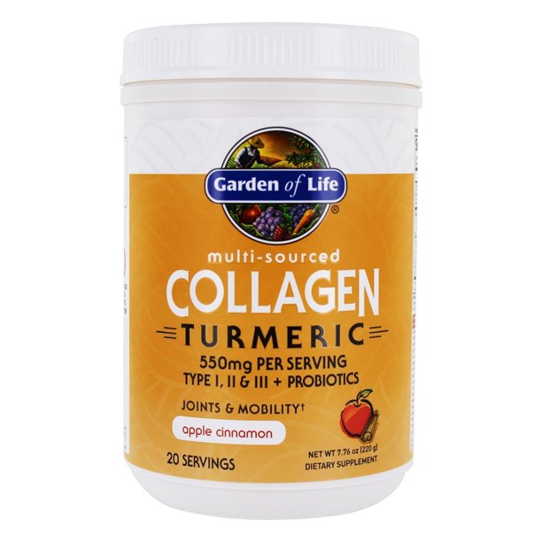 Garden of Life Multi Sourced Collagen Powder with Turmeric Apple Cinnamon Flavour  220g