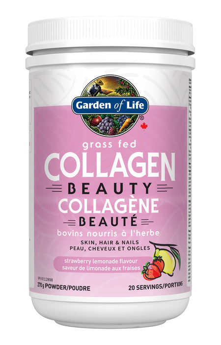 Garden of Life Grass Fed Collagen Beauty Powder Strawberry Lemonade 270g