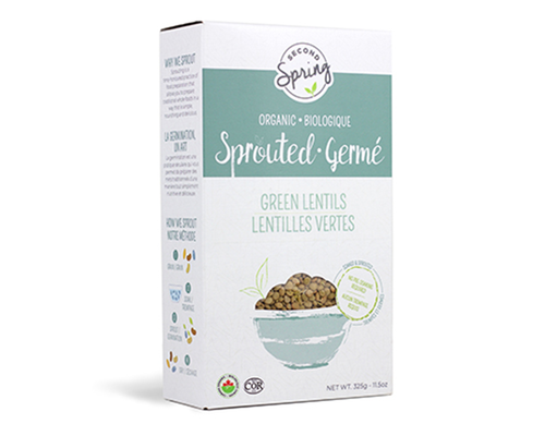 Second Spring Organic Sprouted Green Lentils 325g