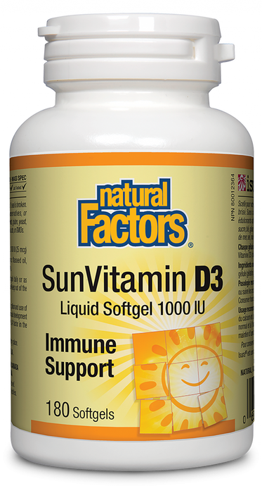 Natural Factors SunVitamin D3 1000 IU 180softgels