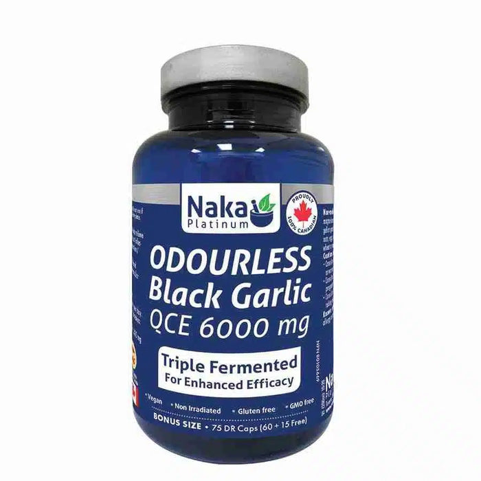 Naka Odourless Black Garlic QCE 6000mg 75 DR caps