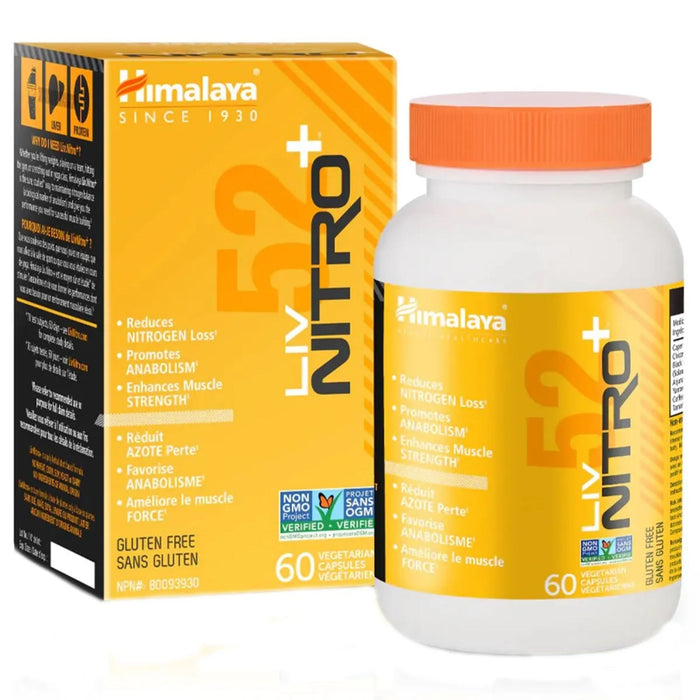 Himalaya Liv52+Nitro Reduces Nitrogen Loss, Promotes Anabolism, Enhances Muscle Stregth 60vegicaps