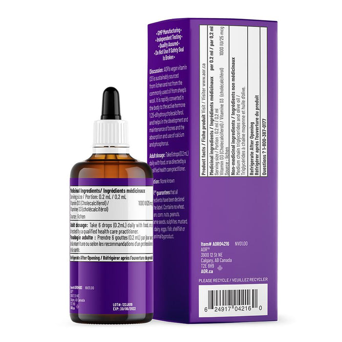 AOR Vegan Vitamin D3 Liquid 100ml