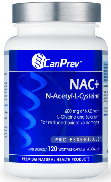 CanPrev NAC+ N-Acetyl-L-Cysteine 600mg NAC with L-Glycine and Selenium for Reduced Oxidative Damage 120vegicaps