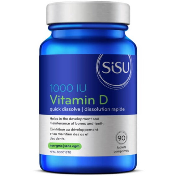 Sisu Vitamin D3 1000 IU - Quick Dissolve, Helps in the Developement and Maintenance of Bones and Teeth 90tablets