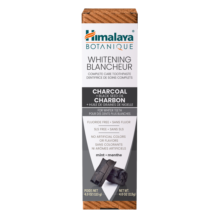 Himalaya Whitening Toothpaste with Charcoal and Black Seed Oil  Mint Flavour - Flouride Free, SLS Free 113g
