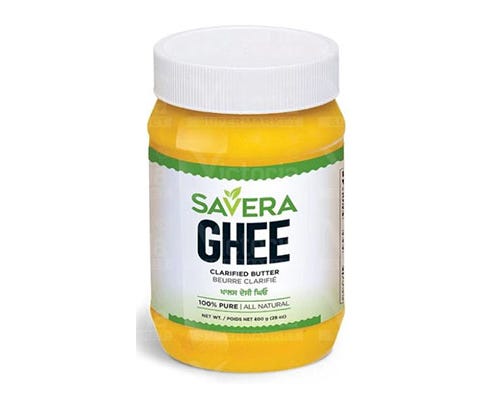 Savera Grass Fed Organic Ghee - Clarified Butter, 100% Pure 400g