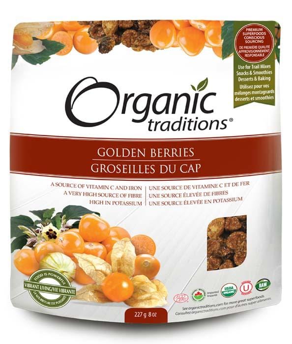 Organic Traditions Golden Berries - A Source of Vitamin C, Potassium, and Vitamin A 227g