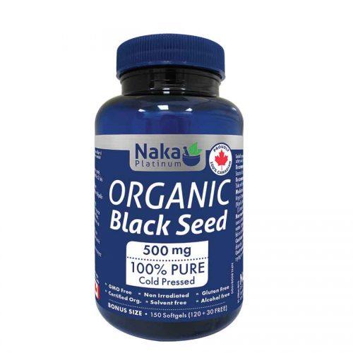 Naka Black Seed Oil Organic 500mg Softgels 100% Pure Cold Pressed  150 Vegecaps