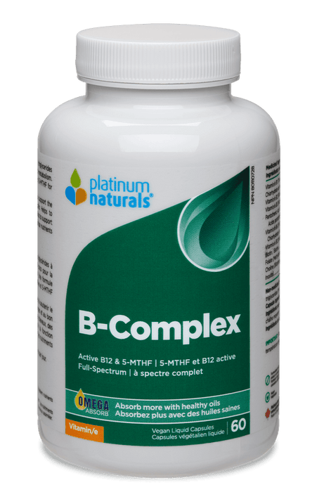 Platinum Naturals  B-Complex - Active B12, 5-MTHF 60 Vegan Liquid Caps
