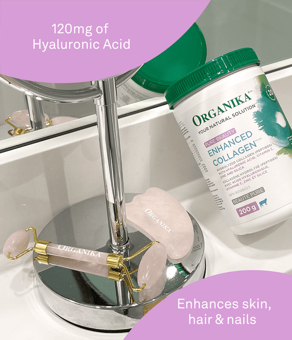 Organika Pure Beauty Enhanced Collagen - Hydrolyzed Collagen (Peptides) with Hyaluronic Acid, Vitamin C, Zinc and Silica 200g