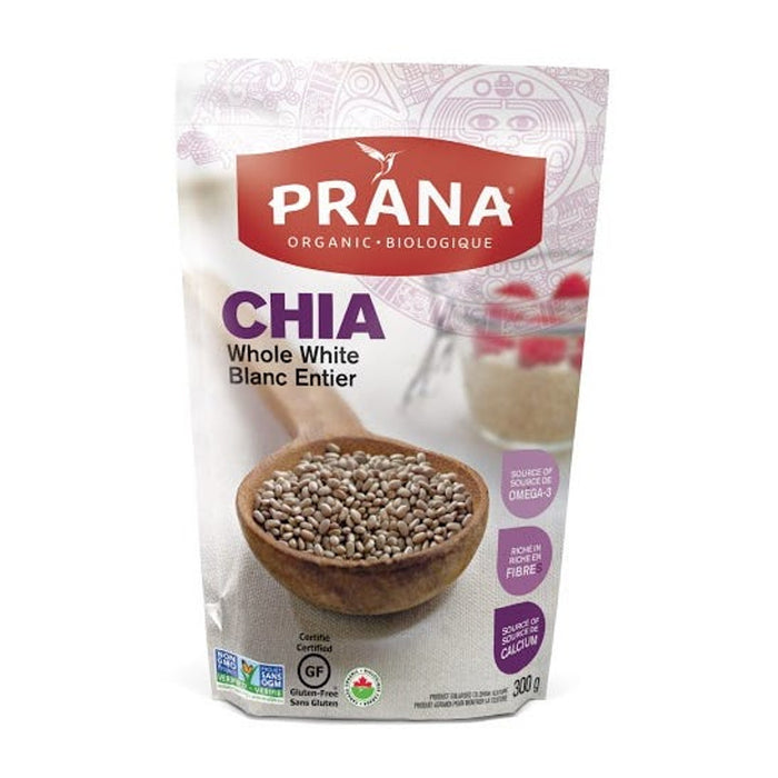 Prana Chia Seed Whole White Organic - Gluten Free, Source of Calcium, Fibre & Omega-3 300g