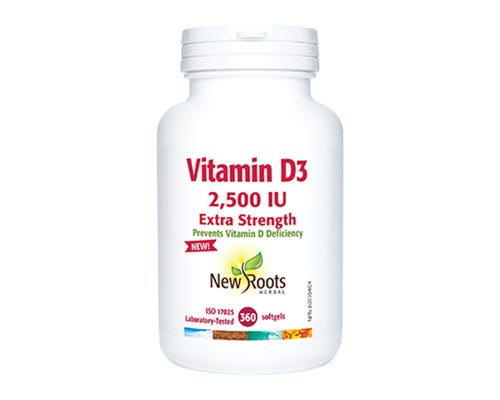 New Roots Vitamin D3 Extra Strength 2,500 IU 360softgels