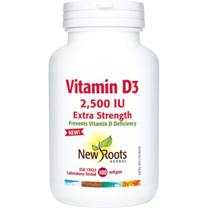 New Roots Vitamin D3 Extra Strength 2,500 IU 180softgels