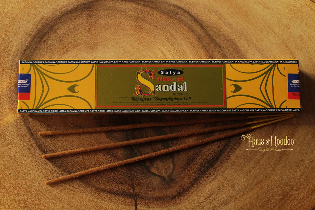 Satya Sandalwood Incese Sticks - Natural, Hand Rolled 15g