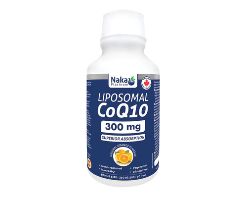 Naka Platinum Liposmal CoQ10 300mg, Orange Flavour - Gluten Free 250ml