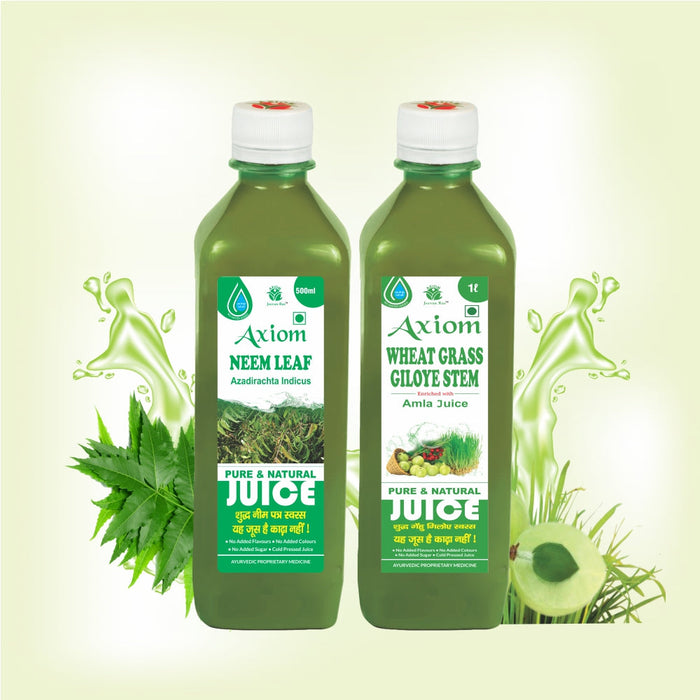 Neem Leaf Wheatgrass Concentrate Juice - Helpful in Digestion, Weight Loss, Cleansing & Detoxification, Formation of Red Blood Cells & White Corpuscles 500ml